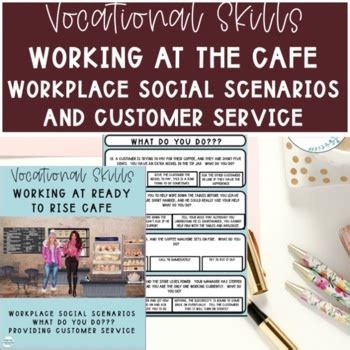 Cafe Worker Vocational Task Workplace Scenarios- What do you do? Printable Unit