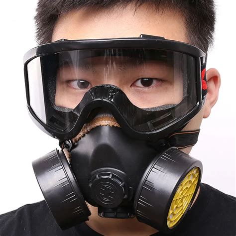 Respirator gas mask chemical protective mask +goggles activated carbon ...