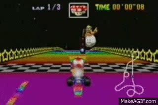 Mario Kart 64 Rainbow Road Shortcut on Make a GIF