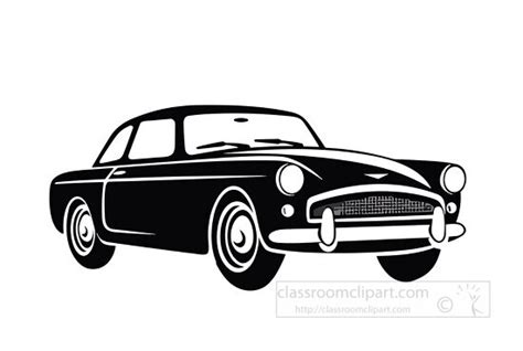 Cars Outline Clipart-old Classic Car silhouette black outline clip art