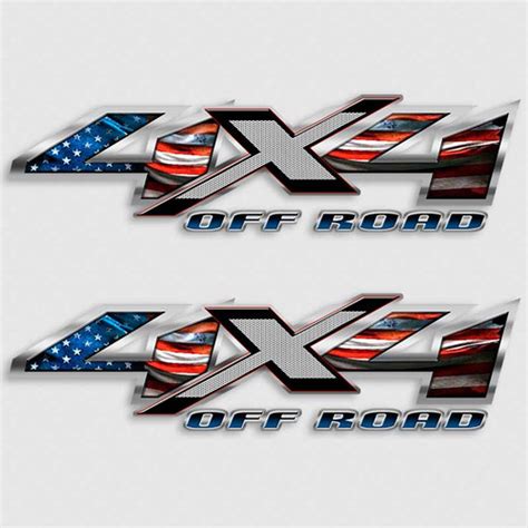 4x4 American Flag Chevy Truck Decals