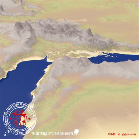 Middle East elevation map 3D model | CGTrader