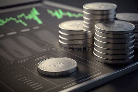 Stack of Silver Coins with Trading Chart Stock Illustration - Illustration of fund, business ...