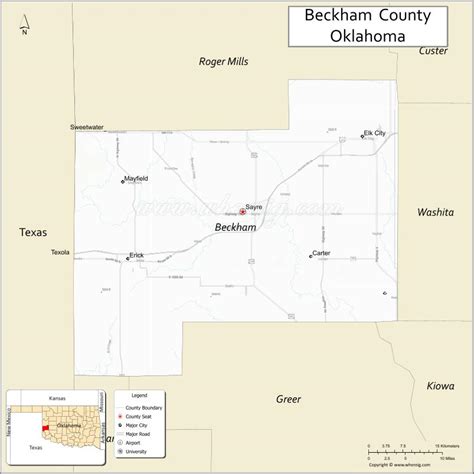 Map of Beckham County, Oklahoma - Thong Thai Real