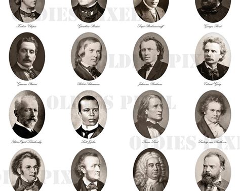 24 Classical Music Composers Collection Digital Collage Sheet - Etsy