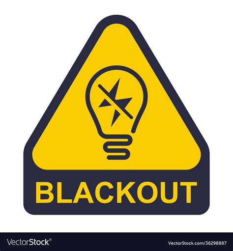 Yellow blackout icon power outage sticker Vector Image