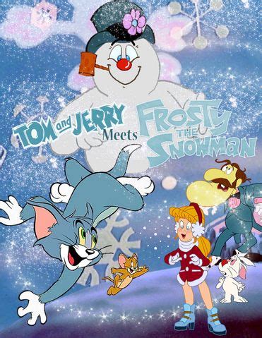 tom and jerry meet the snowman movie poster with cartoon characters in ...