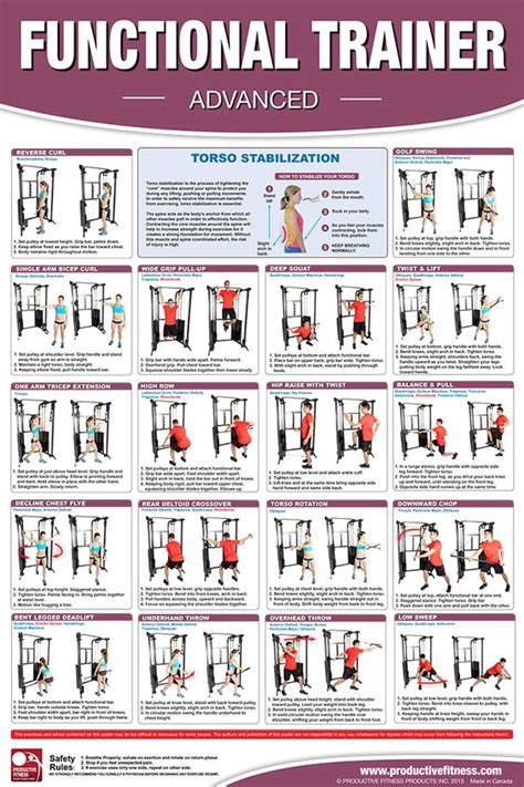 $24.95 - Advanced exercises using a Functional Trainer machine. This poster features 18 advanced ...