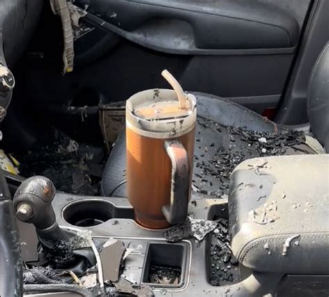 Woman's Car Gets Replaced By Stanley Company After Cup Survives Car Fire