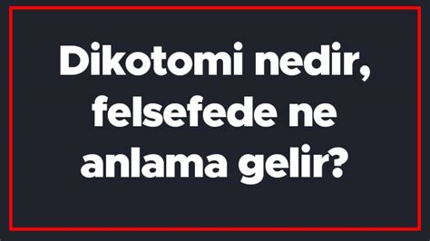 Dikotomi nedir, felsefede ne anlama gelir? Dikotomi paradoksu kimin?