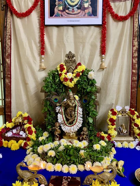 Pin by Penumatsa Neelu on Puja decorations | Festival decorations, Pooja rooms, Lord krishna images