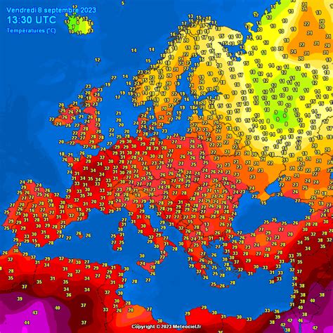 Temperatures in Europe on 08/09/2023: As the South of Europe is getting ...