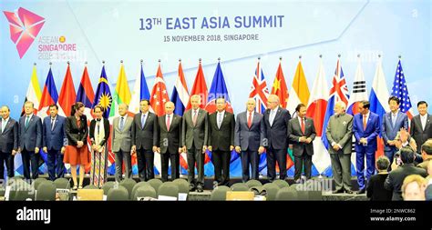 Leaders attending the East Asia Summit Meetings pose for a group photo ...