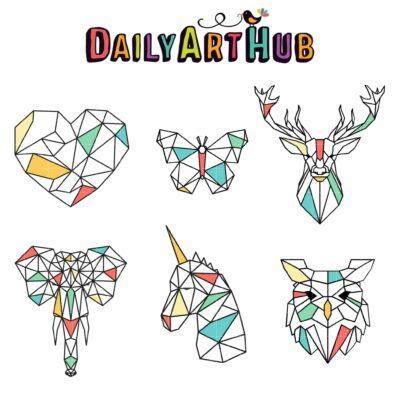 Geometric Animals Clip Art Set – Daily Art Hub // Graphics, Alphabets & SVG