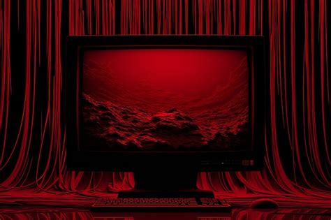 Premium Photo | Illustration of red computer screen in the style of ...