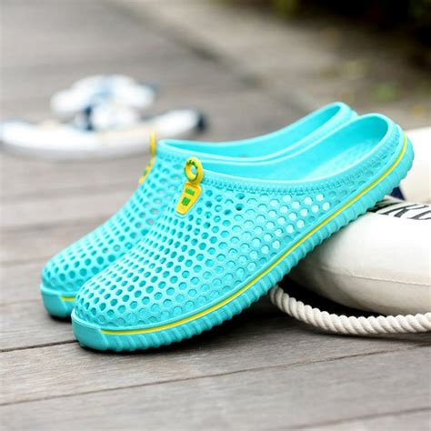 HALLOLURE - 1 Pair Unisex Couple Slippers Round Toe PVC Casual Shoes Fashion Indoor Outdoor ...