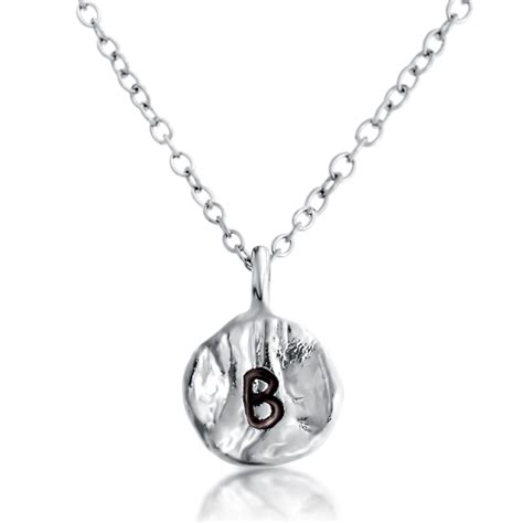 Hammered B Initial Pendant Necklace | Belcho USA