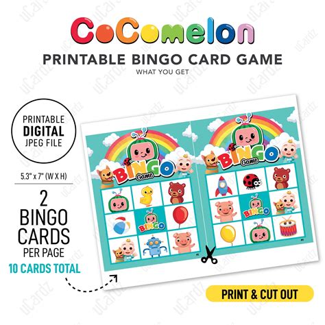 Printable Cocomelon Party Bingo Game Cocomelon Party | Etsy