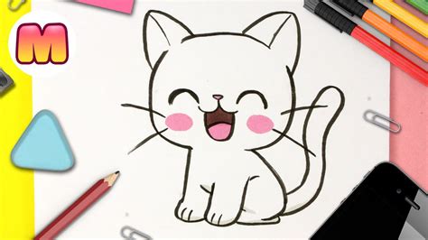 Como dibujar un GATO KAWAII 💖 FACIL PASO A PASO 💖 como dibujar un gatito bebe - YouTube