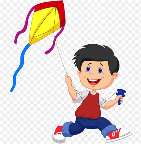 Free download | HD PNG kite cartoon illustration boy flying kite ...