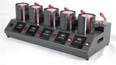 New 5 Control Boxes 5 In 1 Mug Heat Press Machine Digital Mug Printing Machine With Cutter And ...
