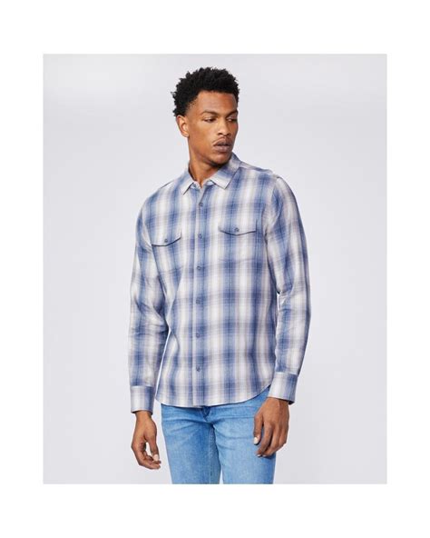 Paige Mens Everett Arctic Wash Plaid Flannel Shirt