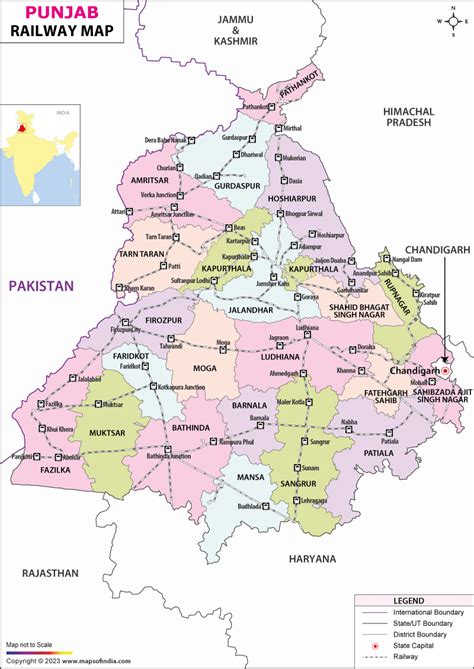 Punjab Railway Map, Punjab Railways