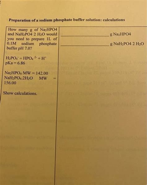 Solved How many g of Na2HPO4 and NaH2PO4 2 H2O would you | Chegg.com