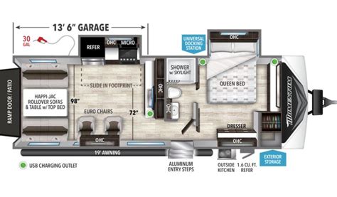 Momentum G Class Travel Trailer Toy-Hauler Floorplans | Grand Design ...