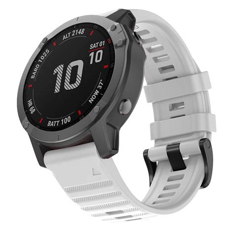 For Garmin Fenix 6 22mm Silicone Smart Watch Replacement Strap Wristband (White) | Alexnld.com