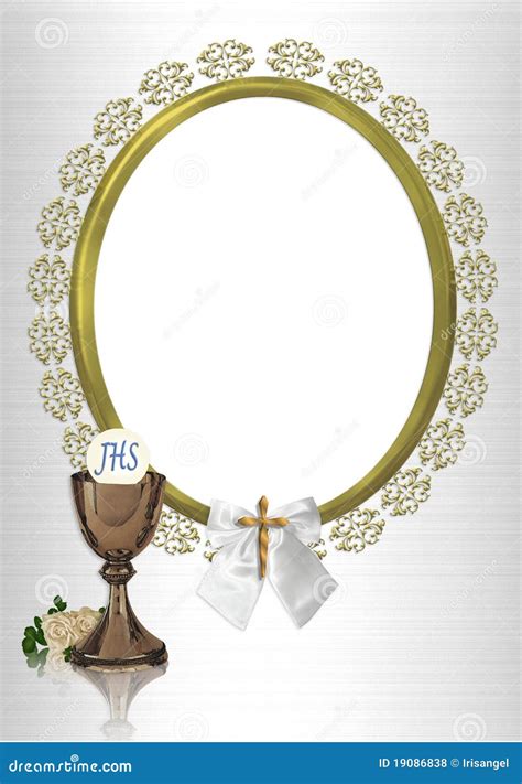 First Communion Oval Photo Frame Royalty Free Stock Photos - Image ...