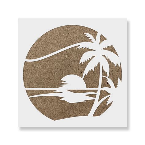 Sunset Beach Stencil | Stencil Revolution