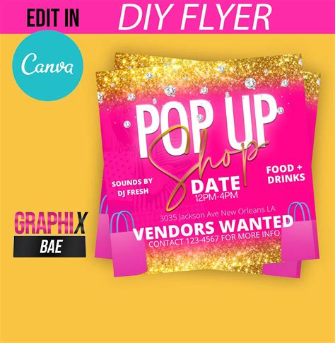 POP-UP SHOP Flyer D.I.Y Canva Pop up Shop Flyer Template - Etsy