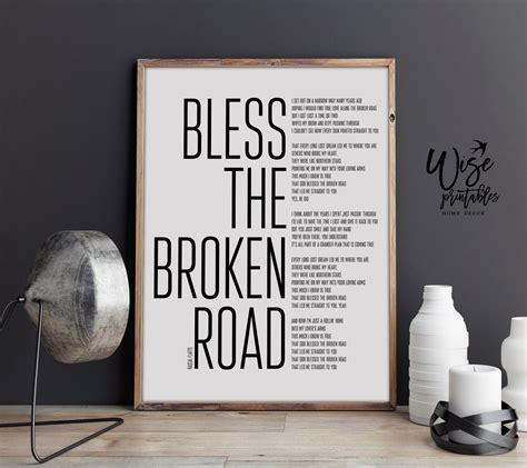 Rascal Flatts Bless The Broken Road song print Lyrics decor | Etsy