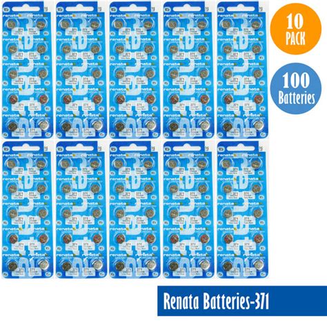 Renata Watch Battery 371, 1-pack-10 batteries Replacement, SR920SW, Sw