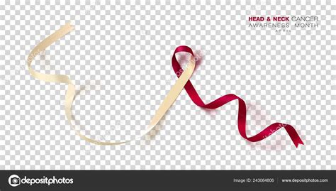 Head Neck Cancer Awareness Month Burgundy Ivory Color Ribbon Isolated — Stock Vector © irkus ...