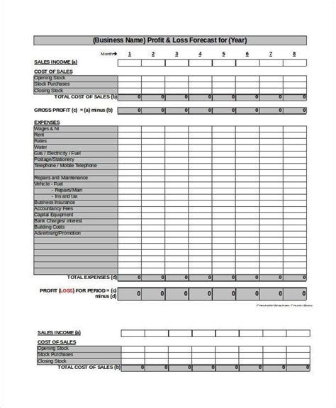 Great P And L Template Excel Purchase Requisition