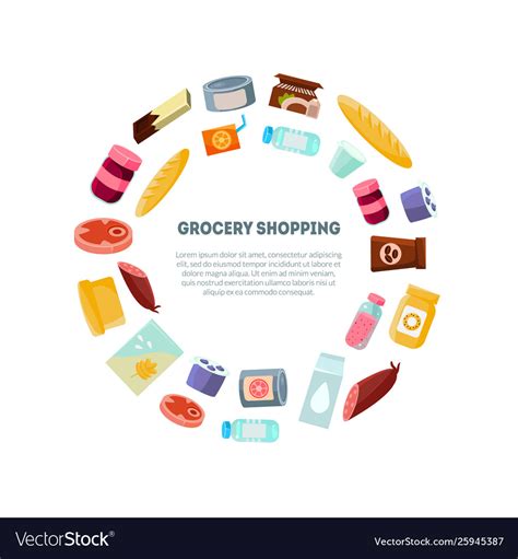 Grocery shopping banner template everyday Vector Image