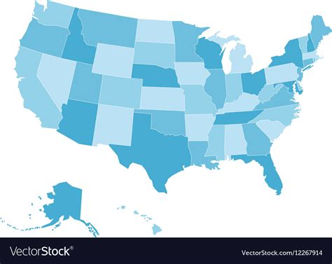 United States Map Blue