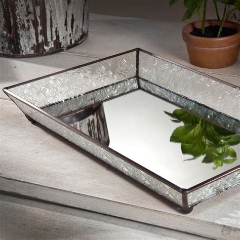 Glass Tray Mirrored Jewelry Display Vintage Dresser Decor - Etsy