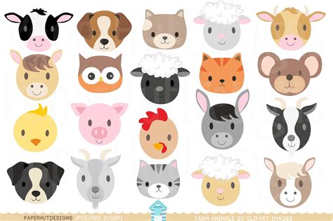 Farm Animal Face Clipart