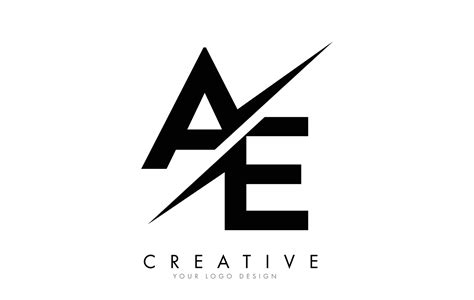 AE A E Letter Logo Design with a Creative Cut. 5040935 Vector Art at ...