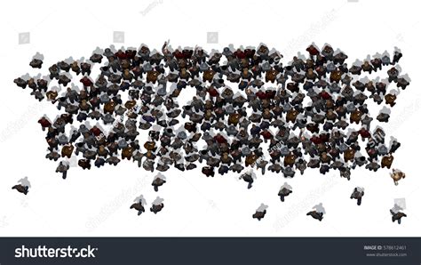 Large Crowd People Top View Isolated Stock Illustration 578612461 ...