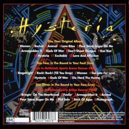 Def Leppard Hysteria 30th Anniversary Album 2017 (3CD Deluxe Edition)