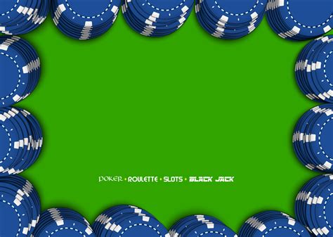 Casino chips on a green background. Top view of blue stacks casino ...