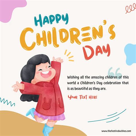 Happy Children's Day 2024 Wishes Images Download With Name