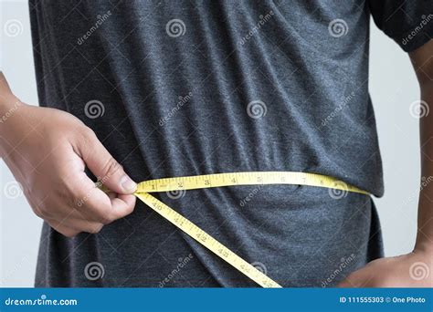 Man Checking Waistline Body Shape Waist Measure Tape Stock Image - Image of concept, attractive ...