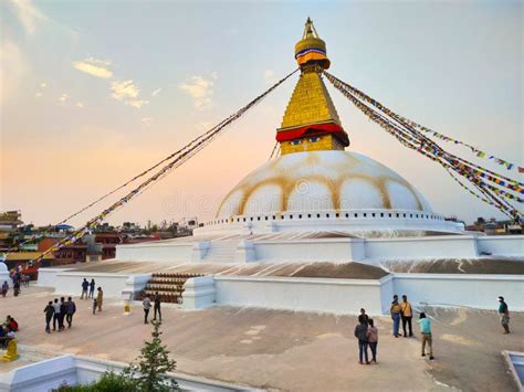 View of Boudhanath Stupa at Sunset Editorial Photo - Image of ...