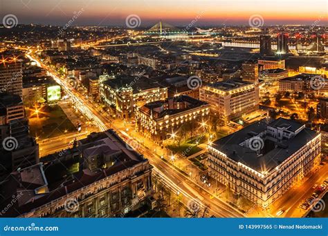 Panorama of Belgrade at Night. Editorial Image - Image of cityscape, government: 143997565