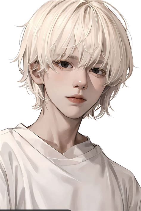 an anime character with blonde hair wearing a white shirt